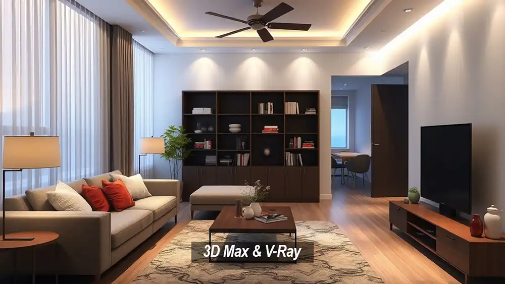 آموزش مدلسازی فضای داخلی با 3D Max و V-Ray آموزشگاه مهرگان اصفهان