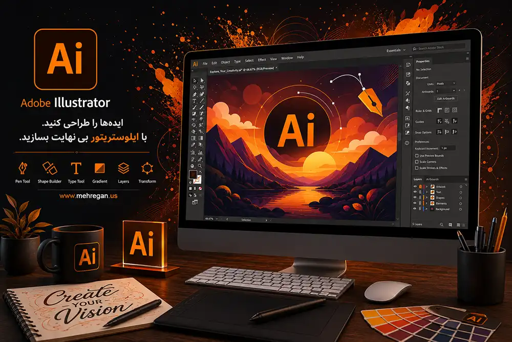اموزش کاربردی illustrator در مجتمع اموزشی مهرگان اصفهان